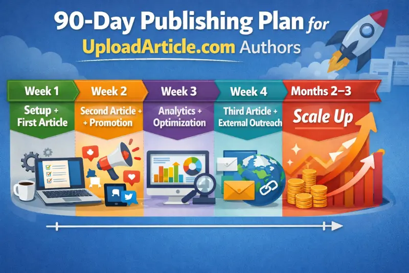 90‑day publishing plan for uploadarticle.com authors