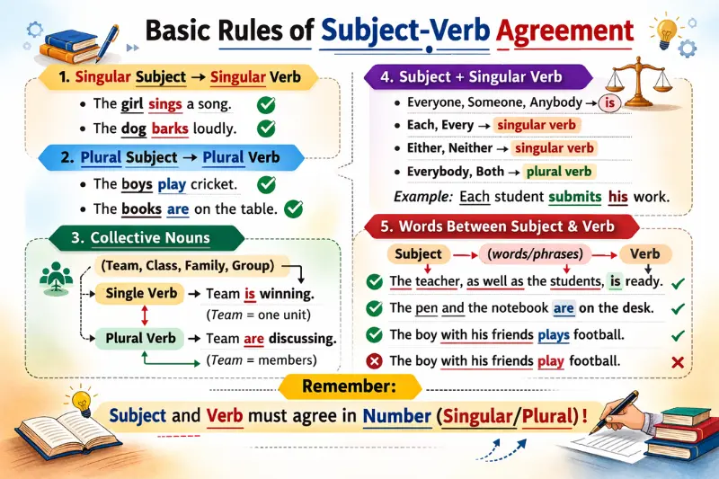 basic rules of subject-verb agreement