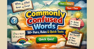 commonly confused words - 50+ word pairs with rules, examples and quick tests