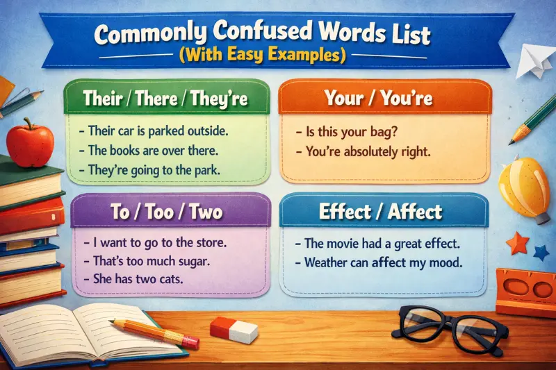 commonly confused words list (with easy examples)