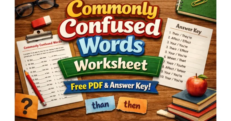 commonly confused words worksheet – free pdf and answer key