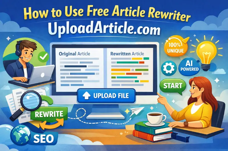 how to use free article rewriter uploadarticle.com