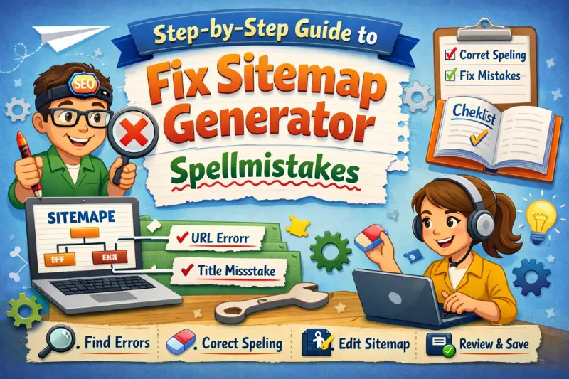 step-by-step guide to fix sitemap generator spellmistakes