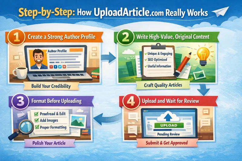 step‑by‑step how uploadarticle.com really works