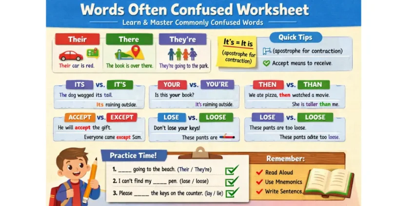 words often confused worksheet learn, practice, and master english